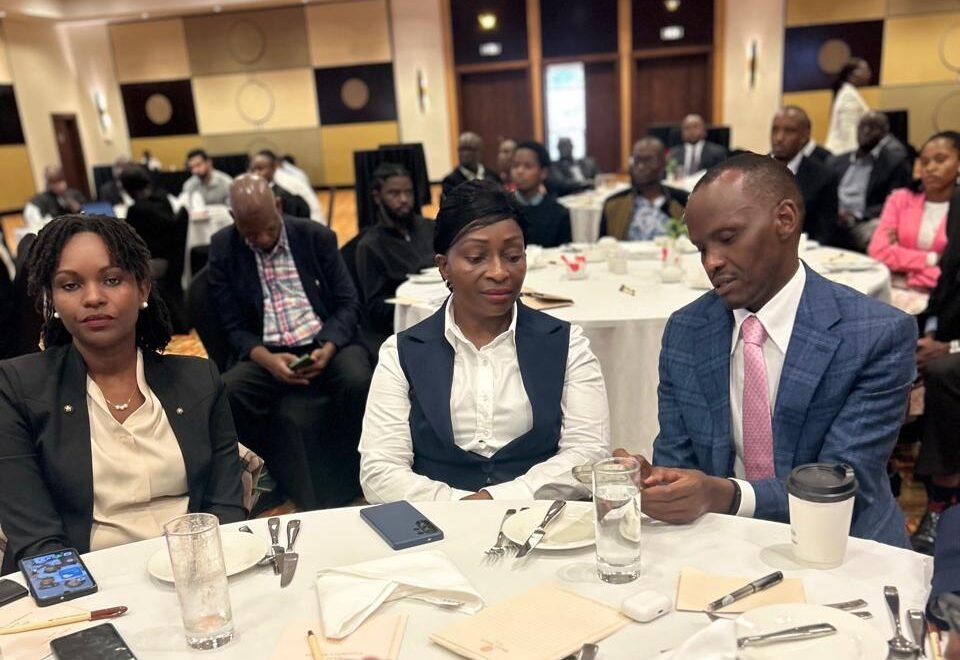 Kenya Pipeline Company (KPC) CEO Joe Sang, EBS and r. Janerose Omondi, Managing Director, Privatization AuthorityDuring IPO Investor Forum & Stakeholder Engagement Kigali. Photo Courtec