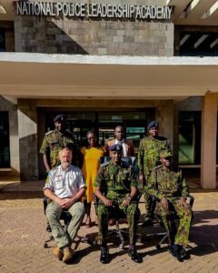 The National Police Leadership Academy (NPLA) in Ngong and delegation from the Eastern Africa Standby Force (EASF) sitting for photo at National Police Leadership Academy
