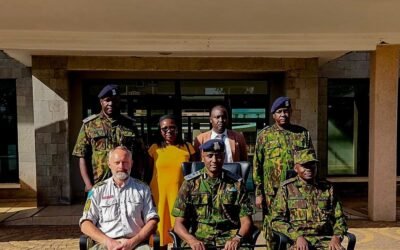 The National Police Leadership Academy (NPLA) in Ngong and delegation from the Eastern Africa Standby Force (EASF) sitting for photo at National Police Leadership Academy