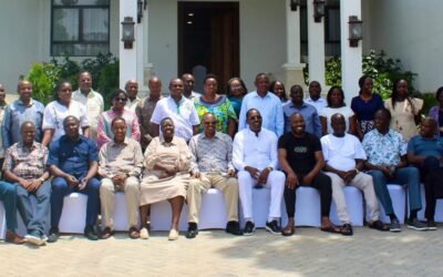 Members of the National Assembly Committee on Agriculture and Livestock outside building in Mombasa