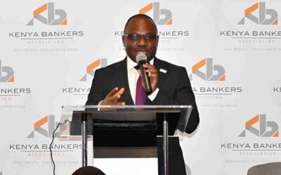 Kenya Bankers Association (KBA) Chief Executive Officer (CEO) Raimond Molenje making his remarks during the release of the 2024 Banking Customer Satisfaction Report held at the Radisson Blu Hotel