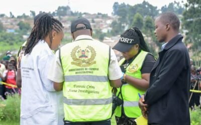 DCI Officers analyzing the scene in Kericho