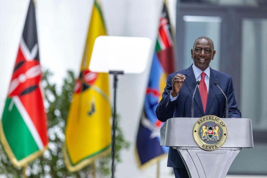 Kenyan President William Ruto speaking at a State House podium with the Republic of Kenya seal during his national address on July 30, 2026.