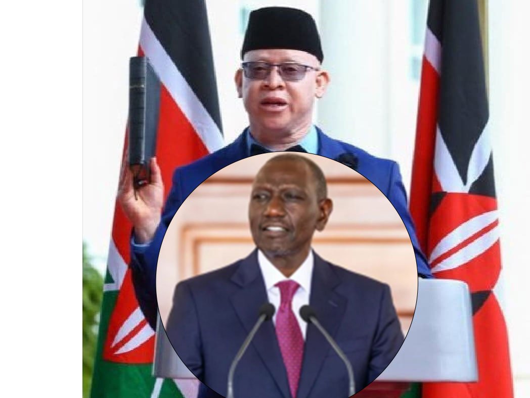Ruto Executive Reshuffle 2026: Composite image featuring Isaac Mwaura taking an oath and an insert of President William Ruto.