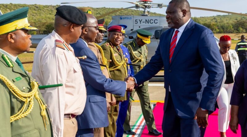 Cabinet Secretary Geoffrey Ruku arriving at the National Youth Service Paramilitary Academy in Gilgil for the 2026 passing-out parade.