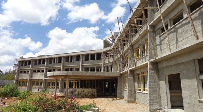 Hospital construction works in Kenya photographed in October 2014