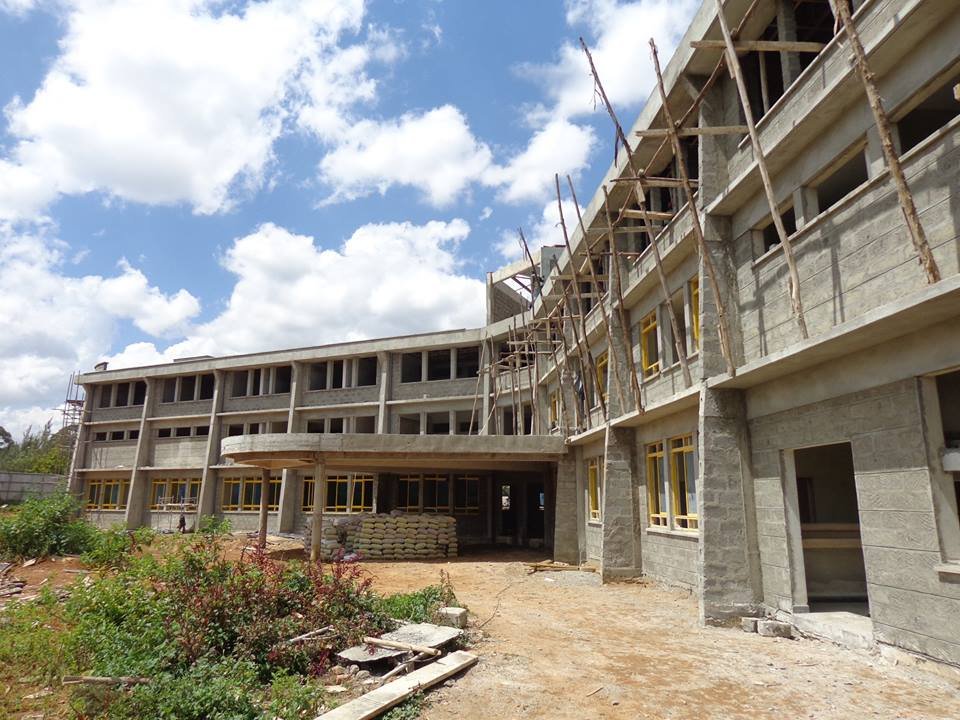 Hospital construction works in Kenya photographed in October 2014