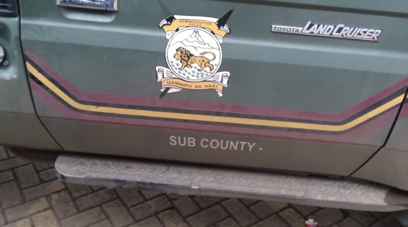Administration Police vehicle at Mountain View Mall Nairobi July 2021, not the Kawangware meter recovery