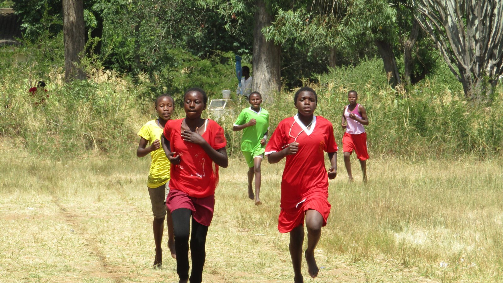 Schoolgirls competing in a distance race in Machakos, Kenya, in February 2019